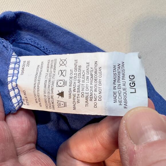 NFL Team Apparel Woman's Large NY Giants Blue Short Sleeve T-Shirt - Picture 7 of 11